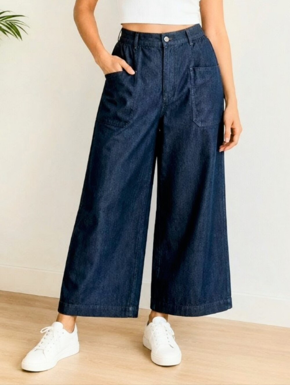 RRL Ralph Lauren RL Supply Co Cropped Wide Leg Cotton Linen Pants 32 Sailor